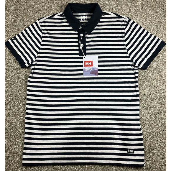 Helly Hansen Other - HELLY HANSEN FJORD POLO Shirt Navy Blue Stripe Men's Size Small NEW Regular Fit